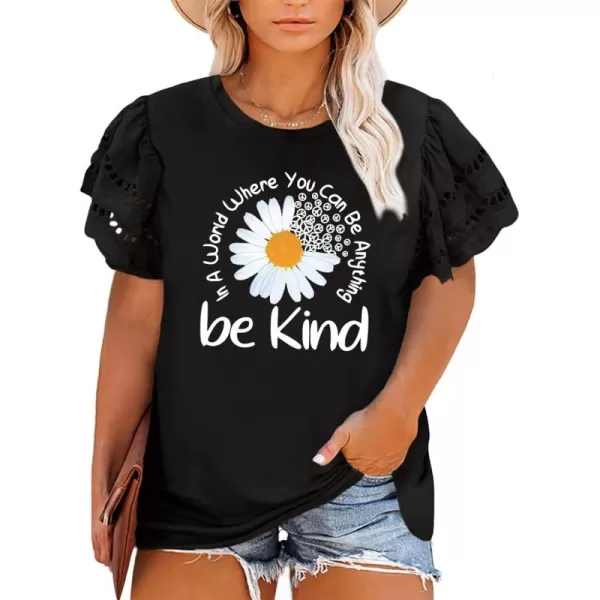 Eytino Womens Plus Size Hollow Out Ruffle Short Sleeve Crewneck Summer Casual Tee Shirts Blouse