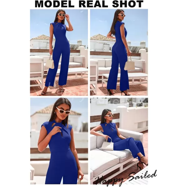 Happy Sailed Jumpsuits for Women Hollow Out High Waist Wide Leg One Piece Romper Long Pants Summer Outfits
