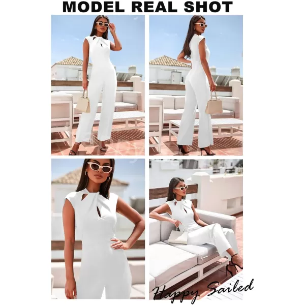 Happy Sailed Jumpsuits for Women Hollow Out High Waist Wide Leg One Piece Romper Long Pants Summer Outfits