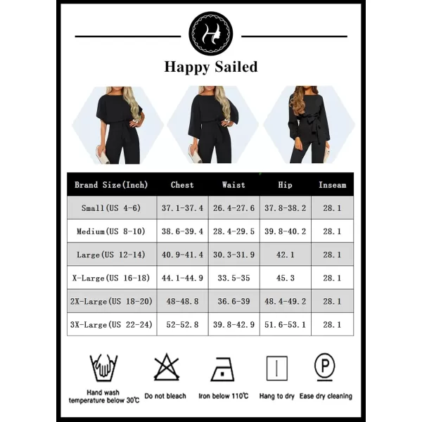 Happy Sailed Women Casual Loose Short Sleeve Belted Wide Leg Pant Romper Jumpsuits