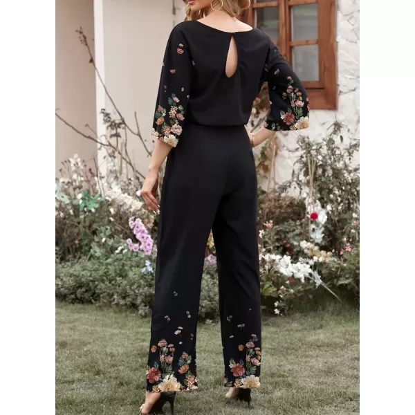 Happy Sailed Women Casual Loose Short Sleeve Belted Wide Leg Pant Romper Jumpsuits