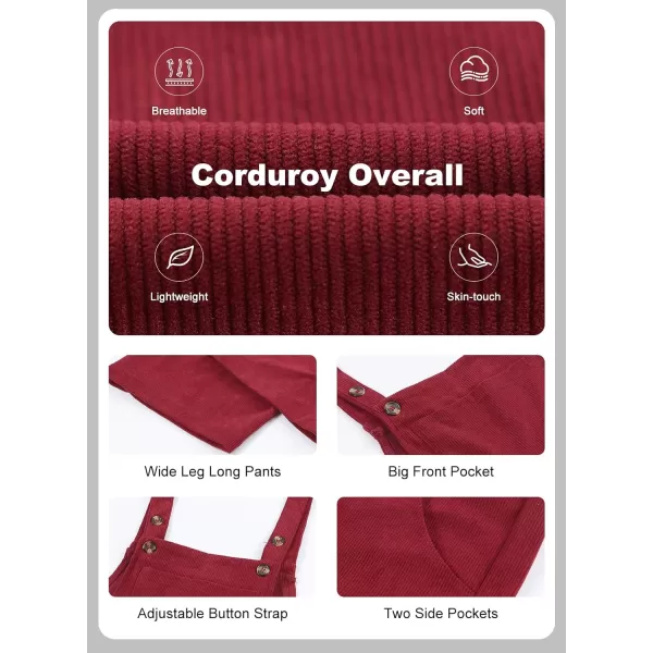 Happy Sailed Women Corduroy Overalls Casual Loose Sleeveless Adjustable Strap Wide Leg Jumpsuits with Pockets