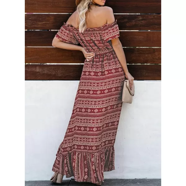 Happy Sailed Women Off Shoulder Casual Maxi Dresses Short Sleeve High Low Ruffle Bridesmaid Evening Party Dress