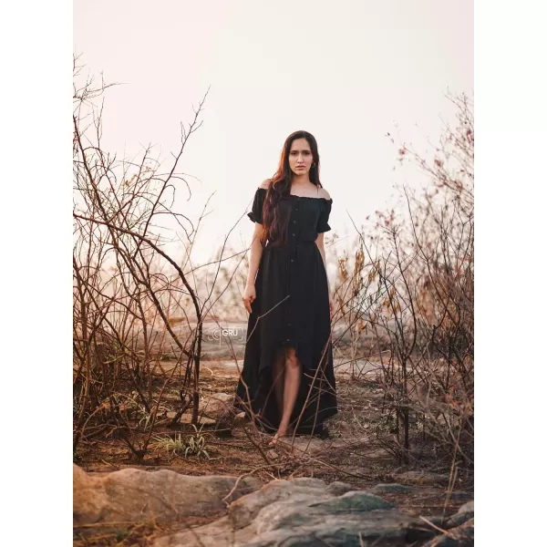 Happy Sailed Women Off Shoulder Casual Maxi Dresses Short Sleeve High Low Ruffle Bridesmaid Evening Party Dress
