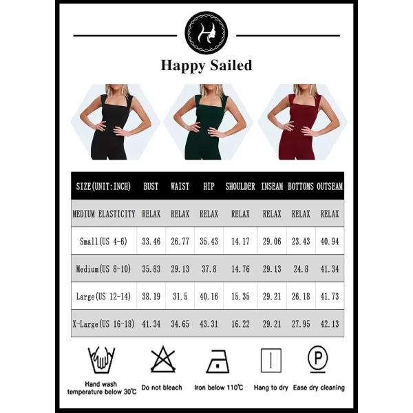 Happy Sailed Women Square Neck Dressy Jumpsuit 2023 Summer Sleeveless Wide Leg Pant Romper Jumpsuits