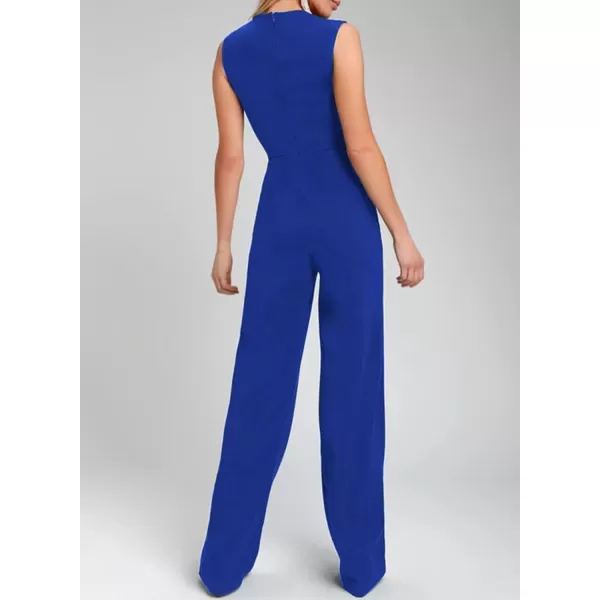 Happy Sailed Women Square Neck Dressy Jumpsuit 2023 Summer Sleeveless Wide Leg Pant Romper Jumpsuits