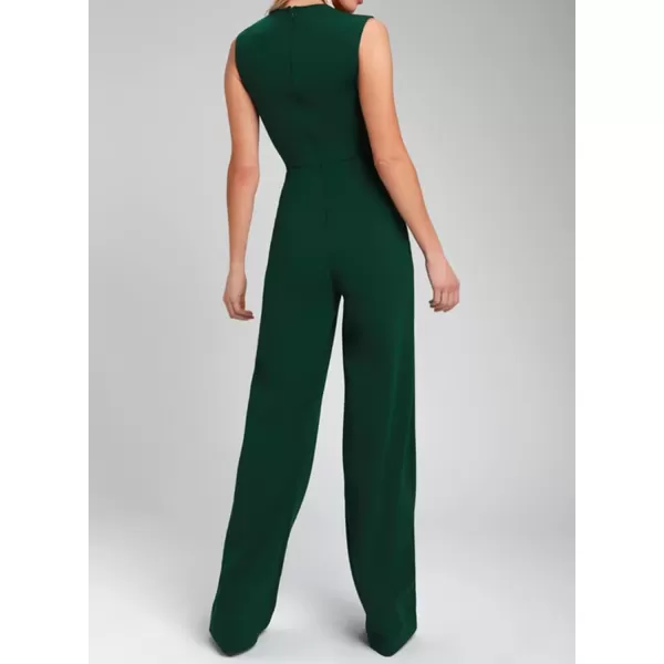 Happy Sailed Women Square Neck Dressy Jumpsuit 2023 Summer Sleeveless Wide Leg Pant Romper Jumpsuits