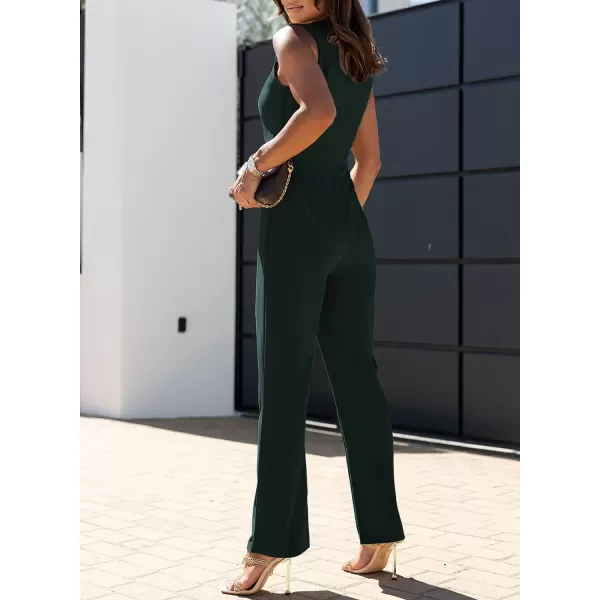 Happy Sailed Women Square Neck Dressy Jumpsuit 2023 Summer Sleeveless Wide Leg Pant Romper Jumpsuits