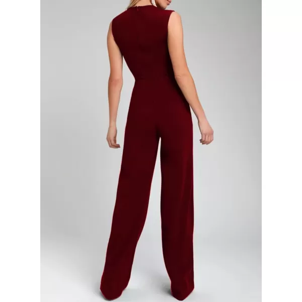 Happy Sailed Women Square Neck Dressy Jumpsuit 2023 Summer Sleeveless Wide Leg Pant Romper Jumpsuits