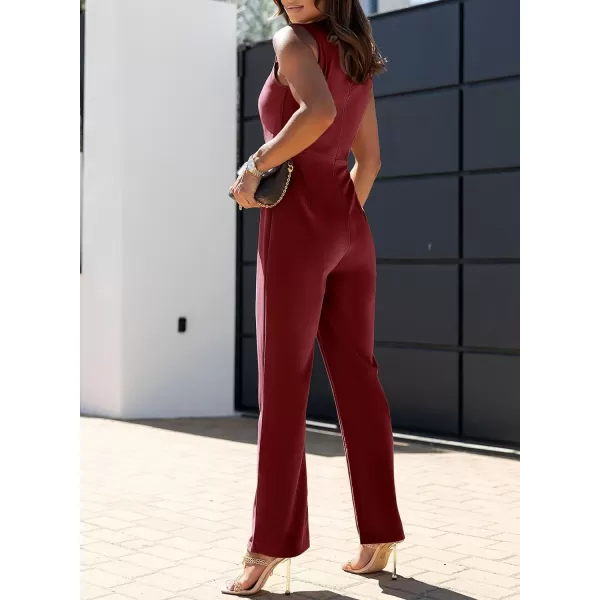 Happy Sailed Women Square Neck Dressy Jumpsuit 2023 Summer Sleeveless Wide Leg Pant Romper Jumpsuits