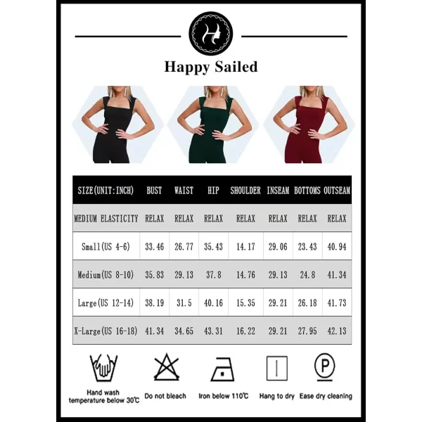 Happy Sailed Women Square Neck Dressy Jumpsuit 2023 Summer Sleeveless Wide Leg Pant Romper Jumpsuits