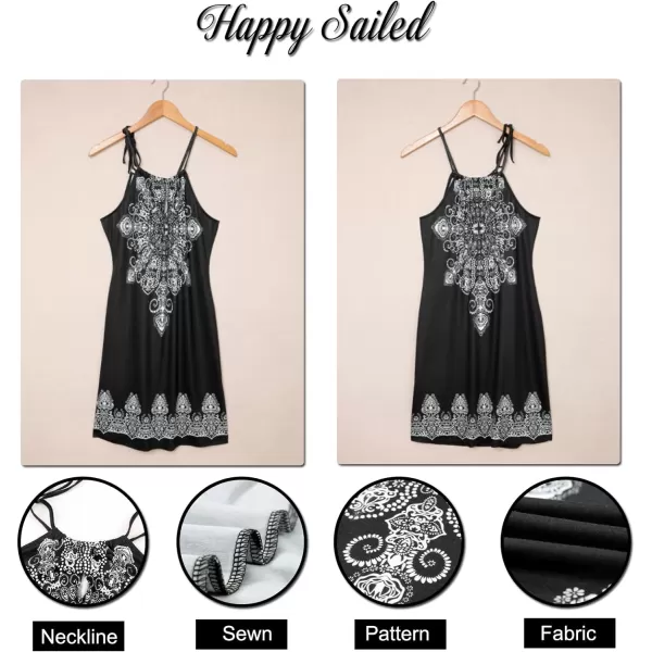 Happy Sailed Women Summer Halter Neck Dress Floral Print Bohemian Beach Dresses S-XL
