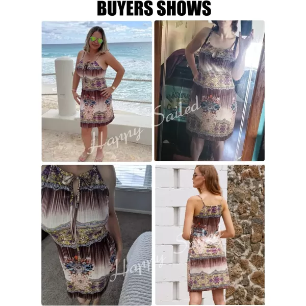 Happy Sailed Women Summer Halter Neck Dress Floral Print Bohemian Beach Dresses S-XL