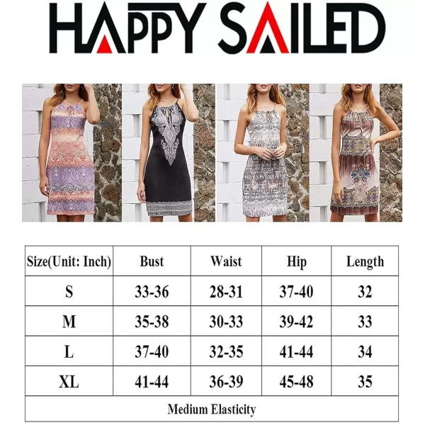 Happy Sailed Women Summer Halter Neck Dress Floral Print Bohemian Beach Dresses S-XL