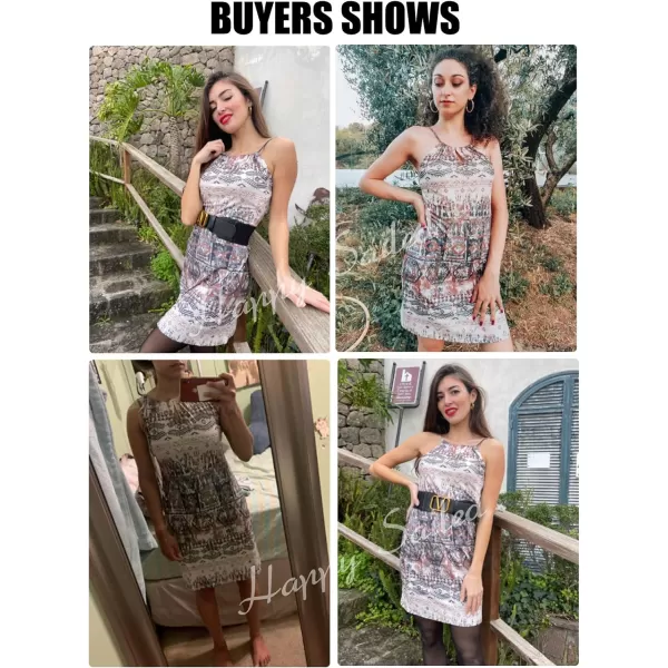 Happy Sailed Women Summer Halter Neck Dress Floral Print Bohemian Beach Dresses S-XL