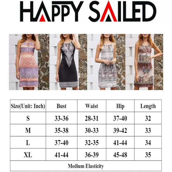 Happy Sailed Women Summer Halter Neck Dress Floral Print Bohemian Beach Dresses S-XL
