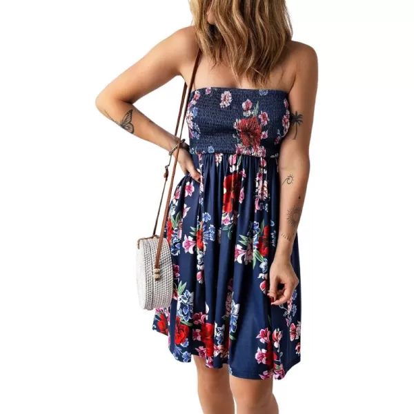 Happy Sailed Women Summer Halter Neck Dress Floral Print Bohemian Beach Dresses S-XL
