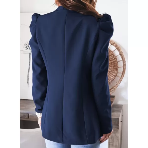 Happy Sailed Womens Blazer 2023 Open Front Puff Sleeve Office Blazers Bussiness Casual Jackets Work Suit with Pockets