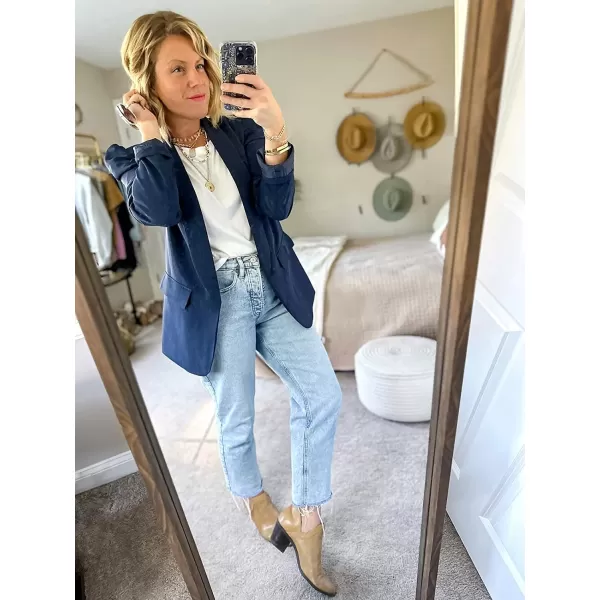 Happy Sailed Womens Blazer 2023 Open Front Puff Sleeve Office Blazers Bussiness Casual Jackets Work Suit with Pockets