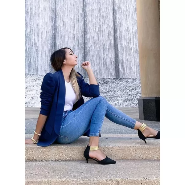 Happy Sailed Womens Blazer 2023 Open Front Puff Sleeve Office Blazers Bussiness Casual Jackets Work Suit with Pockets