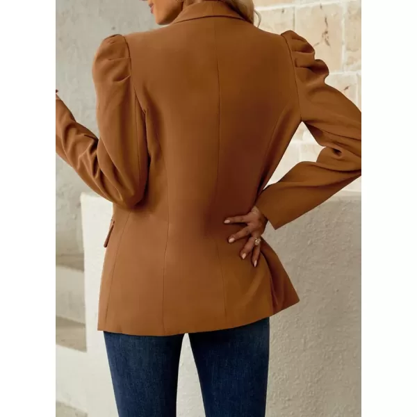 Happy Sailed Womens Blazer 2023 Open Front Puff Sleeve Office Blazers Bussiness Casual Jackets Work Suit with Pockets