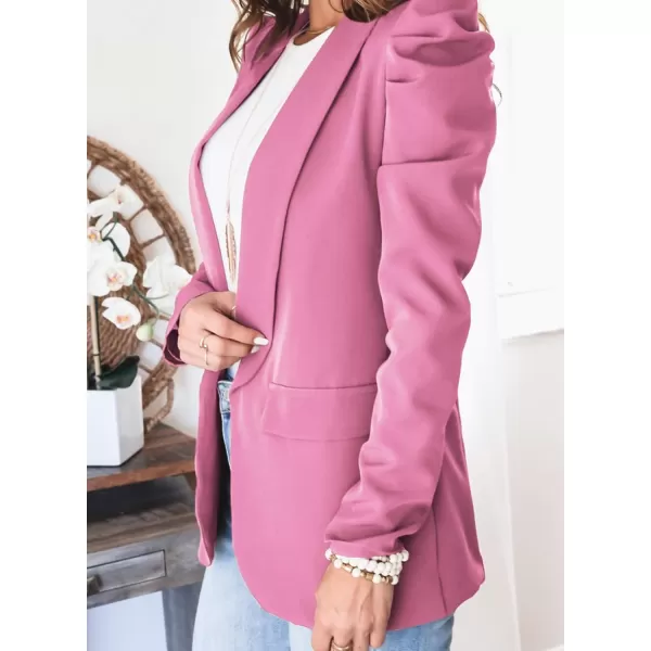 Happy Sailed Womens Blazer 2023 Open Front Puff Sleeve Office Blazers Bussiness Casual Jackets Work Suit with Pockets