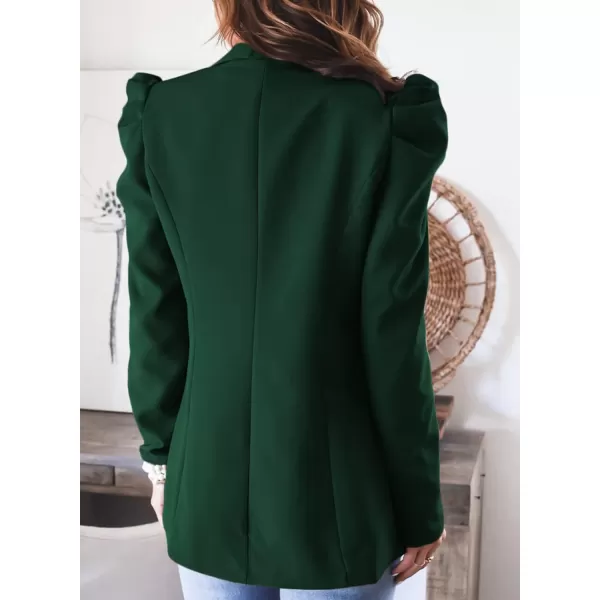 Happy Sailed Womens Blazer 2023 Open Front Puff Sleeve Office Blazers Bussiness Casual Jackets Work Suit with Pockets
