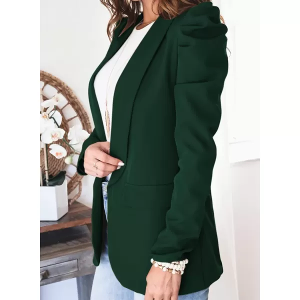 Happy Sailed Womens Blazer 2023 Open Front Puff Sleeve Office Blazers Bussiness Casual Jackets Work Suit with Pockets