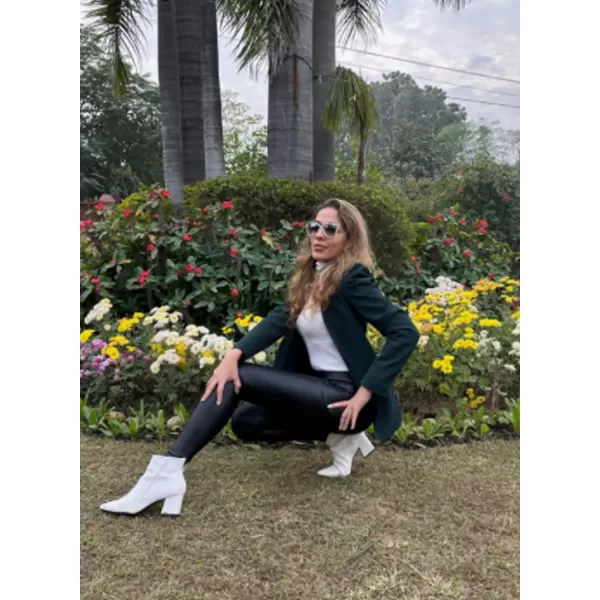 Happy Sailed Womens Blazer 2023 Open Front Puff Sleeve Office Blazers Bussiness Casual Jackets Work Suit with Pockets