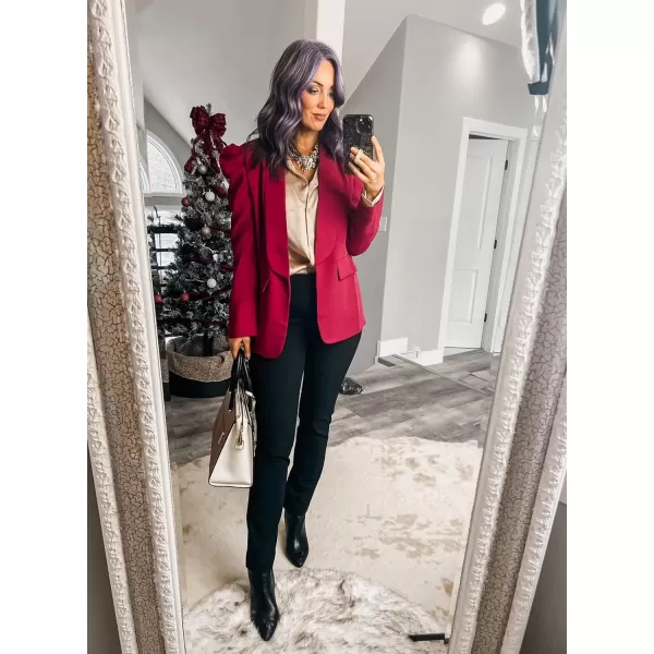 Happy Sailed Womens Blazer 2023 Open Front Puff Sleeve Office Blazers Bussiness Casual Jackets Work Suit with Pockets