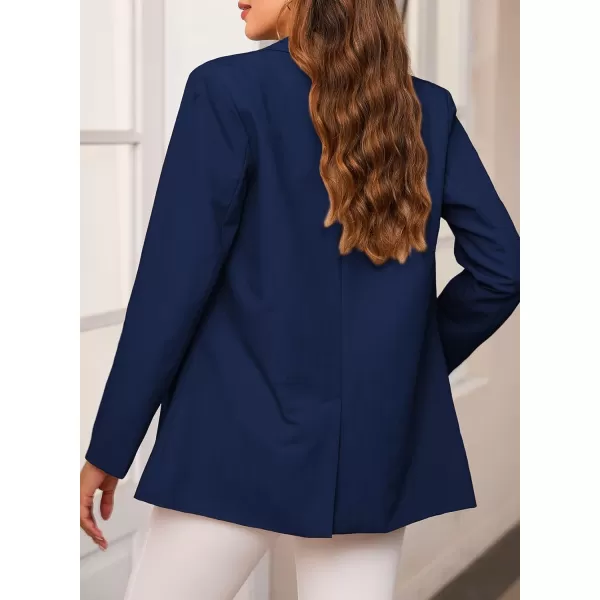 Happy Sailed Womens Blazer Fall Fashion Long Sleeve Lapel Collar Button Linen Jackets Business Casual Clothes for Women