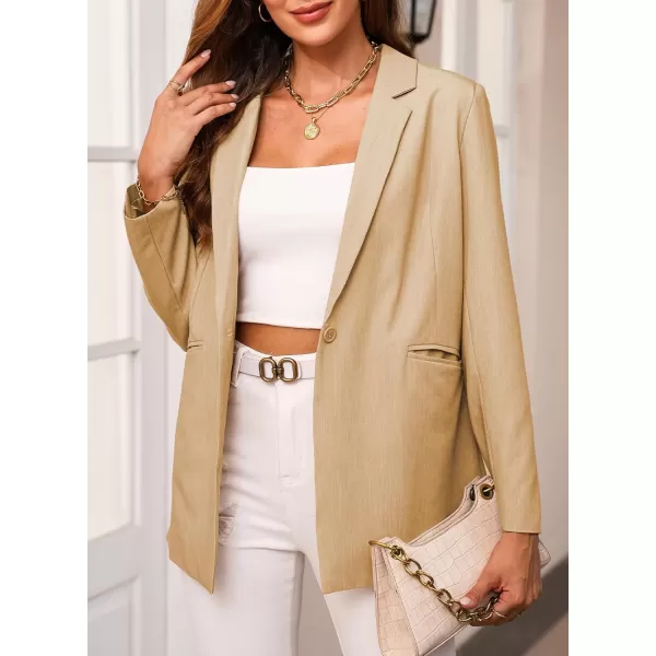 Happy Sailed Womens Blazer Fall Fashion Long Sleeve Lapel Collar Button Linen Jackets Business Casual Clothes for Women