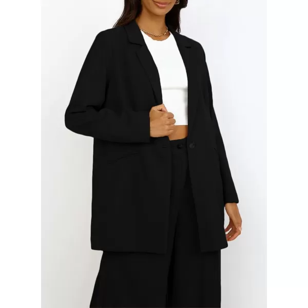 Happy Sailed Womens Blazer Fall Fashion Long Sleeve Lapel Collar Button Linen Jackets Business Casual Clothes for Women
