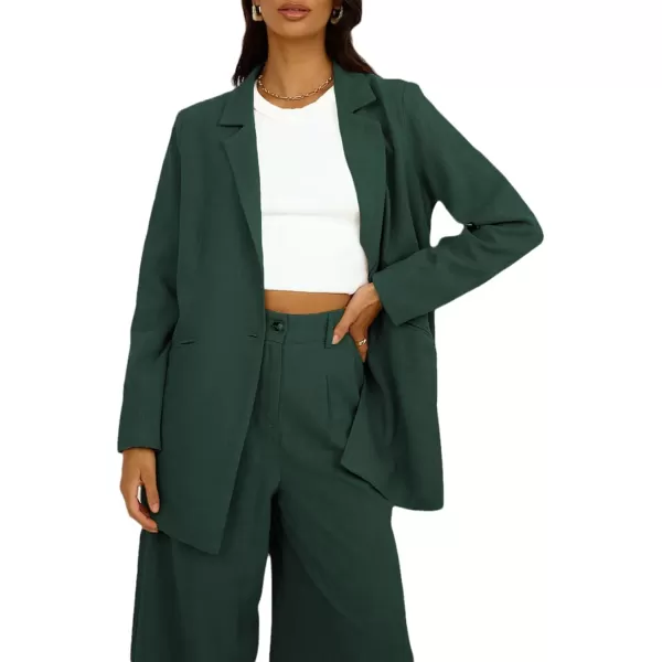 Happy Sailed Womens Blazer Fall Fashion Long Sleeve Lapel Collar Button Linen Jackets Business Casual Clothes for Women