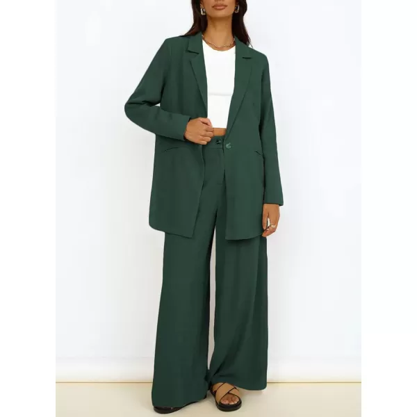 Happy Sailed Womens Blazer Fall Fashion Long Sleeve Lapel Collar Button Linen Jackets Business Casual Clothes for Women