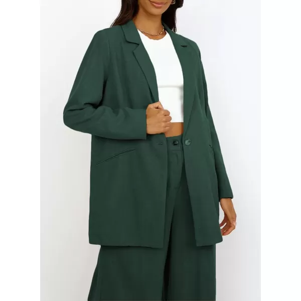 Happy Sailed Womens Blazer Fall Fashion Long Sleeve Lapel Collar Button Linen Jackets Business Casual Clothes for Women