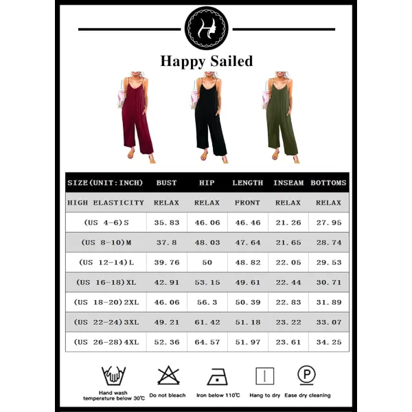 Happy Sailed Women's Casual Sleeveless Front Button Loose Jumpsuits Stretchy Long Pants Romper with Pockets