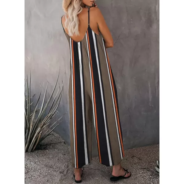 Happy Sailed Women's Casual Sleeveless Front Button Loose Jumpsuits Stretchy Long Pants Romper with Pockets