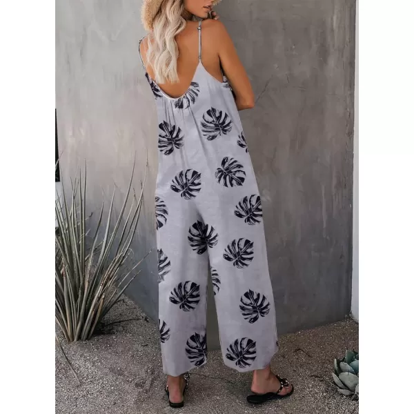 Happy Sailed Women's Casual Sleeveless Front Button Loose Jumpsuits Stretchy Long Pants Romper with Pockets