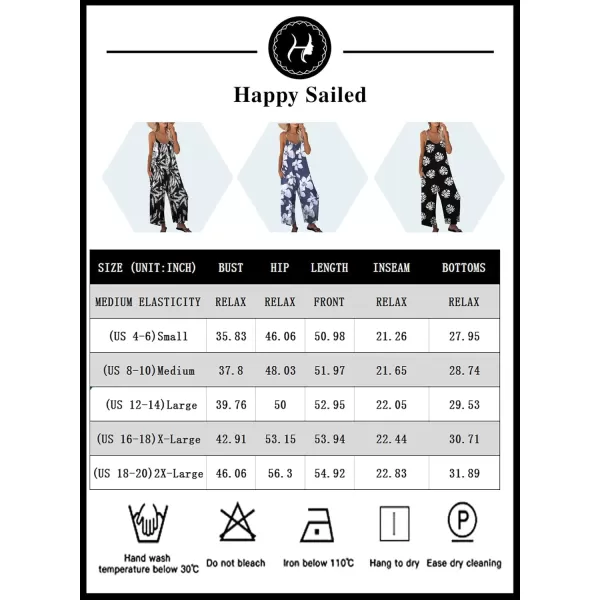 Happy Sailed Women's Casual Sleeveless Front Button Loose Jumpsuits Stretchy Long Pants Romper with Pockets