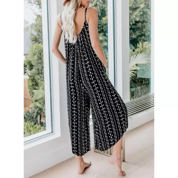 Happy Sailed Women's Casual Sleeveless Front Button Loose Jumpsuits Stretchy Long Pants Romper with Pockets