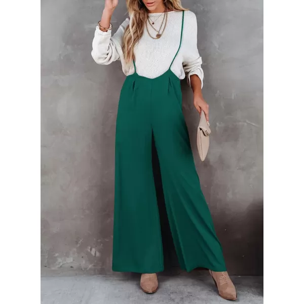 Happy Sailed Women's Casual Sleeveless Front Button Loose Jumpsuits Stretchy Long Pants Romper with Pockets