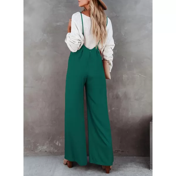 Happy Sailed Women's Casual Sleeveless Front Button Loose Jumpsuits Stretchy Long Pants Romper with Pockets