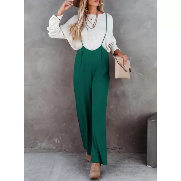Happy Sailed Women's Casual Sleeveless Front Button Loose Jumpsuits Stretchy Long Pants Romper with Pockets