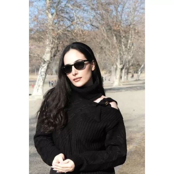 Happy Sailed Womens Cold Shoulder Sweaters High Neck Long Sleeve Oversized Knitted Jumper Pullover Sweater Tops S-2XL