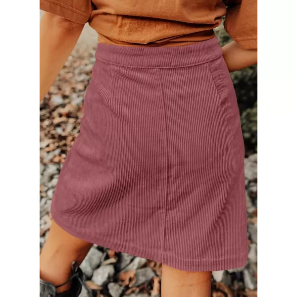 Happy Sailed Womens Corduroy Skirts Fall Winter High Waist Button Down A-line Short Mini Skirt with Pockets