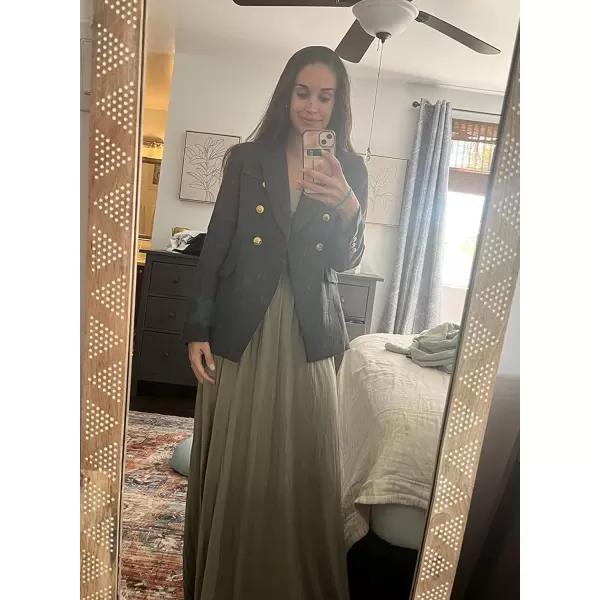 Happy Sailed Womens Double Breasted Tweed Blazers Casual Long Sleeve Open Front Blazer Jackets Work Suits