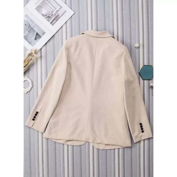 Happy Sailed Womens Fashion Belted Blazer Open Front Long Sleeve Office Blazer Bussiness Casual Jackets Work Suit with Pocket