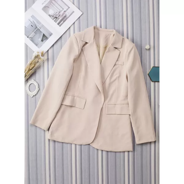 Happy Sailed Womens Fashion Belted Blazer Open Front Long Sleeve Office Blazer Bussiness Casual Jackets Work Suit with Pocket