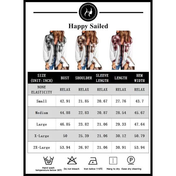 Happy Sailed Womens Flannel Plaid Contrast Fuzzy Fleece Jackets Long Sleeve Button Down Cozy Sherpa Jacket Outwear Coats
